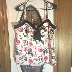 Torrid Floral Camisole with Black Trim